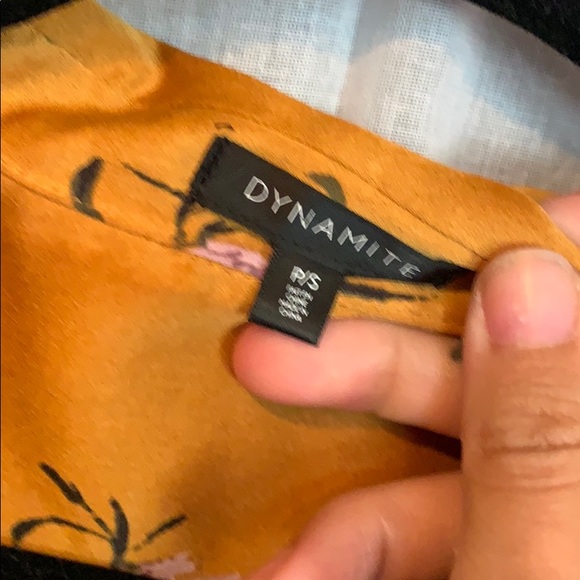 Cropped satin button down - Picture 3 of 3